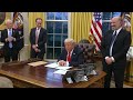 president trump signs executive orders in the oval office feb. 10 2025