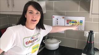 Aided Language Input while doing housework/chores on a low tech communication board