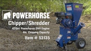 Powerhorse Chipper/Shredder  420cc Powerhorse OHV Engine 4in. Chipping Capacity