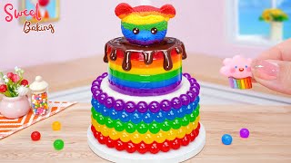 ️🎈Rainbow Cake️🎈Beautiful Miniature Rainbow Jelly With Rainbow Cake Decorating Ideas💘Sweet Baking💘