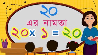 Bangla Namta 20 | Table of 20 in Bengali | Multiplication Table in Bengali @Chhota Art - MathsTables