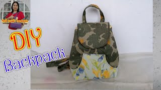 DIY​ Backpack|tutorial|สอนทำกระเป๋าเป้แบบง่ายๆ|รัชนี​ งานผ้า​ handmade