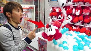 【寒空のクレーンゲーム】5000円やりまくってみた！さとちん　ディズニーミッキー