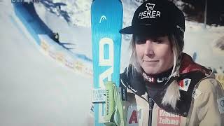 Interview Cornelia Hütter Abfahrt Cortina 2024