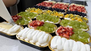 떠먹는 생과일 케이크 / fresh fruit whipped cream cake / korean street food