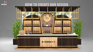 3ds max Bar Counter Design Tutorial | Bar 3d Architecture Design | Desk FX | Bar Stall design Part 1