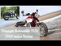 Triumph Bonneville T120 - 2000 miles review - Ride, Reliability, Niggles & some Motone Customs parts