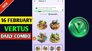 Vertus Combo Cards Today 16 February | Vertus Daily Combo | Vertus Combo Cards | Vertus Combo