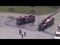 Dallas Fire-Rescue responds to a warehouse fire in southern Dallas