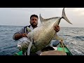 Catching Giant Trevally Fish, Wahoo Fish, Diamond Trevally Fish in the Sea