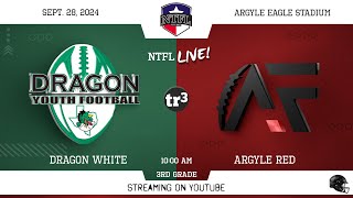 NTFL Youth Football - Dragon White at Argyle Red 3rd Grade-9-28-1000 A-Eagle Stadium 1