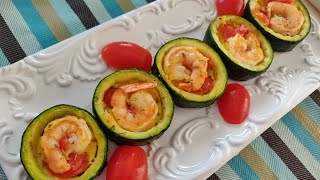 西葫芦酿虾仁  fried zucchini with shrimp