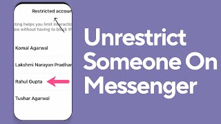 How To Unrestrict Someone On Messenger | Remove Restriction on Facebook Messenger