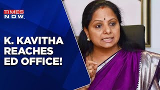 K Kavitha Reaches ED Office | KCR Daughter Back In Delhi | English News Updates | Liquor Probe