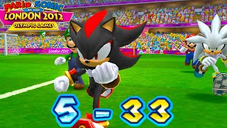Mario & Sonic at the London 2012 Olympic Games  Football  2 Player  Shadow ( P1) vs Peach  (P2 )