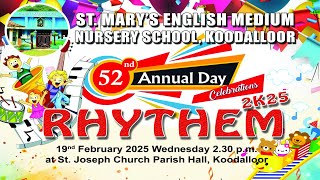 52nd Annual Day Celebration - St. Mary's English Medium Nursery School, Koodalloor | Live