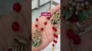 1690 rs free shipping whatsapp 7013573487 | blacki beeds chain with earrings