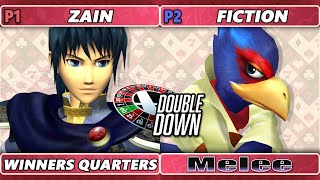 Double Down 2022 Winners Quarters - Zain (Marth) Vs. Fiction (Falco) Smash Melee - SSBM