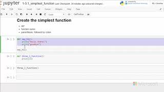Simple Functions - Introduction to Python: Absolute Beginner Module 2 Video 2