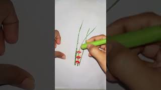 ചേമ്പിൻതാള് കൊണ്ടൊരു പെയിന്റിംഗ് 🎨| vegetable painting | #vegetableprinting #shorts