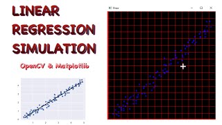 Linear Regression Simulation with OpenCV Matplotlib