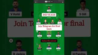 Ind vs Aus dream11 prediction  today || Ind vs Aus dream11 team today || ind vs aus