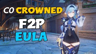 C0 crowned F2P Eula solo damage showcase - Genshin Impact