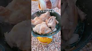 【キャンプ飯】ジューシーな鶏肉を焼き肉のタレで豪快に焼いたら・・・！ #shorts