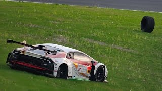 マネパ ランボルギーニ GT3  タイヤ脱輪後の車両回収 2017 SUPERGT Rd.2 Fuji