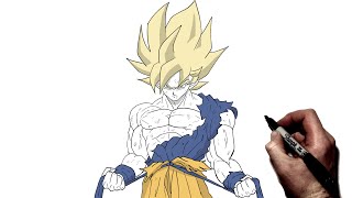 How To Draw Goku SSJ Namek Saga | Step By Step | Dragon Ball