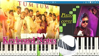 Tum Tum Song Keyboard Notes (piano cover) | Thaman S | Vishal | Arya | Enemy