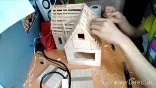 Popsicle Stick House- roofing (Time lapse) Part 2
