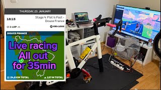 Brutal 1min sprint - Flat is Fast Stage 4 - Zwift Race with big Cat A Field 🔥