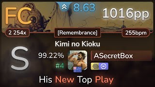 ASecretBox | Shoji Meguro - Kimi no Kioku [Remembrance] +HDDT 99.22% (#4 1016pp FC) - osu!