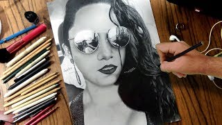 Drawing a realistc portrait - speed drawing