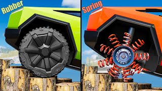 Spring Wheel vs Rubber Wheel #4 - Beamng drive