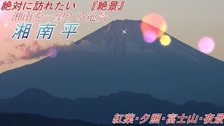 【絶対に訪れたい　『絶景』】湘南平　湘南を一望する絶景　紅葉・夕照・富士山・夜景 ( Shonandaira,Autumn leaves, sunset, Mt. Fuji, night view )