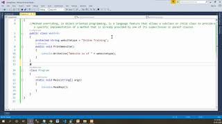 Method Overriding Example