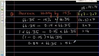 Finding percentage increase/decrease of a given quantity in one step and its application