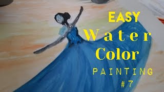 How to paint a Ballerina girl. Easy Water Color Painting#7