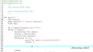 58 ferror, clearerr Functions in C Programming Language Video Tutorial
