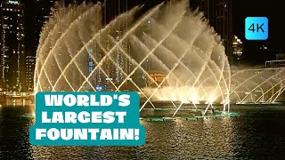 World's Largest Fountain Near Burj Khalifa | Dubai Mall Fountain Show 4K | Dubai Tourist Attraction