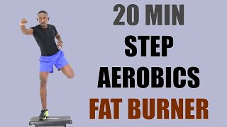 20 Minute Step Aerobics Fat Burner Workout/ Simple Stepper Workout 🔥 200 Calories 🔥
