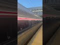 amtrak train arriving at stamford station in connecticut