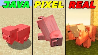 java vs pixel vs realistic minecraft