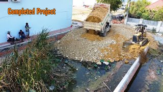 Completed Project!!! Building a house with dry soil filling with Bulldozer \u0026 5T Truck