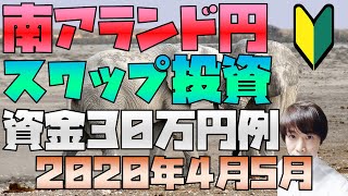 【*追記あり】FX 資金30万円で始める 南アフリカランド円スワップ投資例 利回り期待値など 2020年4月5月