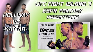 UFC Fight Island 7 Holloway vs. Kattar ESPN Fantasy Pick'em Predictions