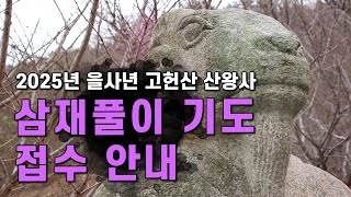 [울산 산신기도 사찰 산왕사] 2025년 을사년 삼재풀이 기도 접수 안내