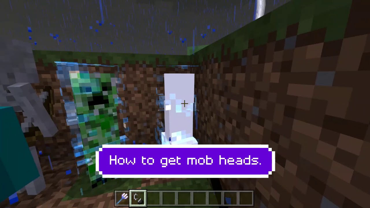 Minecraft: How To Get Mob Head Using A Trident. - YouTube